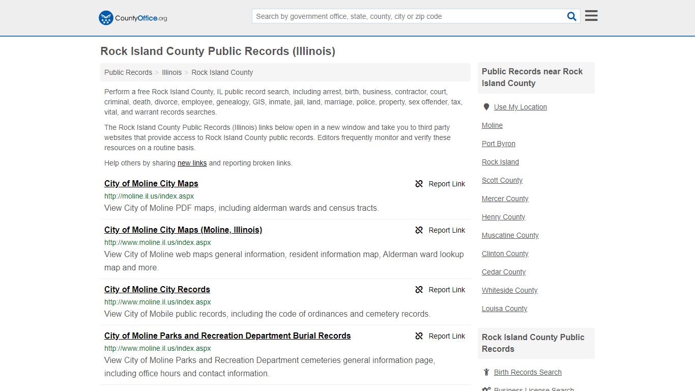 Public Records - Rock Island County, IL (Business ...